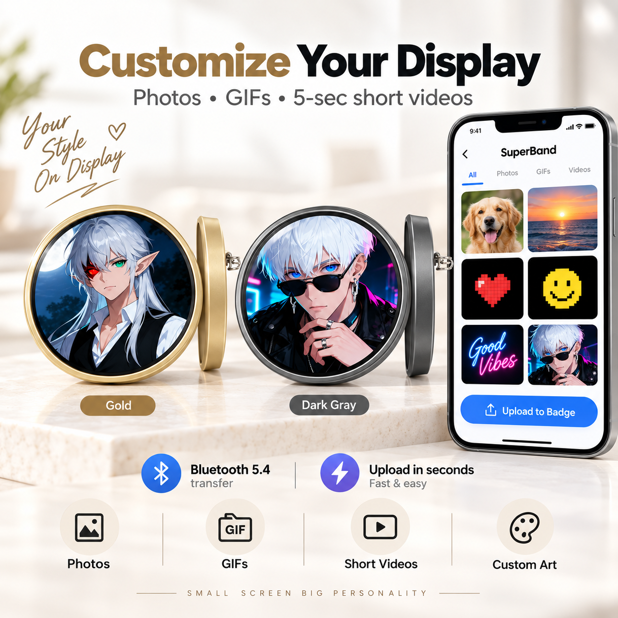 Custom digital display pin